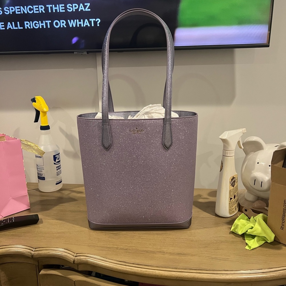 Kate Spade sparkly purple tote